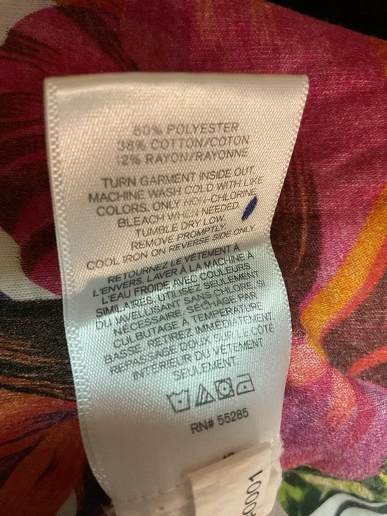 Express One Eleven Easy Tank w/Tropical Floral Print, Size M, White/Multi - Picture 5 of 5